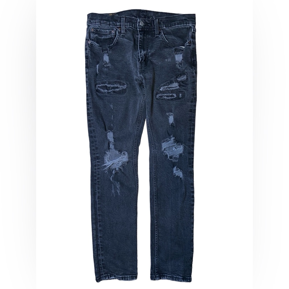 Levi’s 511 33x32 distressed black jeans slim fit straight leg